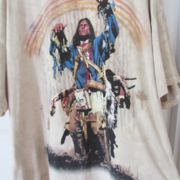 The Mountain Vintage Native American Shirt XXXL Craig Tennant Art Nature Stained - Picture 7 of 8